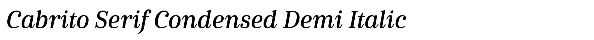 Cabrito Serif Condensed Demi Italic image